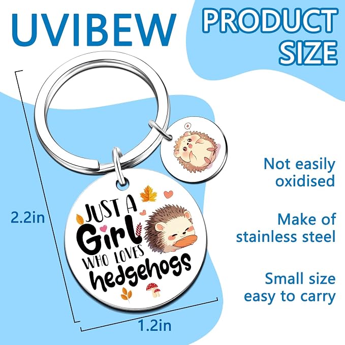 Hedgehog Accessories Hedgehog Gifts For Women Girls | Hedgehogs Keychain Jewelry Animal Lover Gift Hedgehogs Birthday Decorations Samll Gifts For Teen Girls Christmas Gift