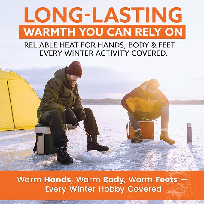 Hand Warmers Variety Set - 70 Count Ultimate Value Pack – 10 XL Body Warmers, 10 Pairs Hand Warmers, 20 Pairs Toe Warmers with Adhesive – Air Activated Heat Packs for Cold Weather and Outdoors