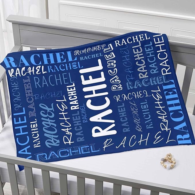 Ship Next Day, Custom Name Blanket, Personalized Baby Blanket for Girls, Baby Blankets with Name Ultra-Soft Cozy Fleece Blankets Gifts for Boys & Girls Kids Teen Girl New Mom