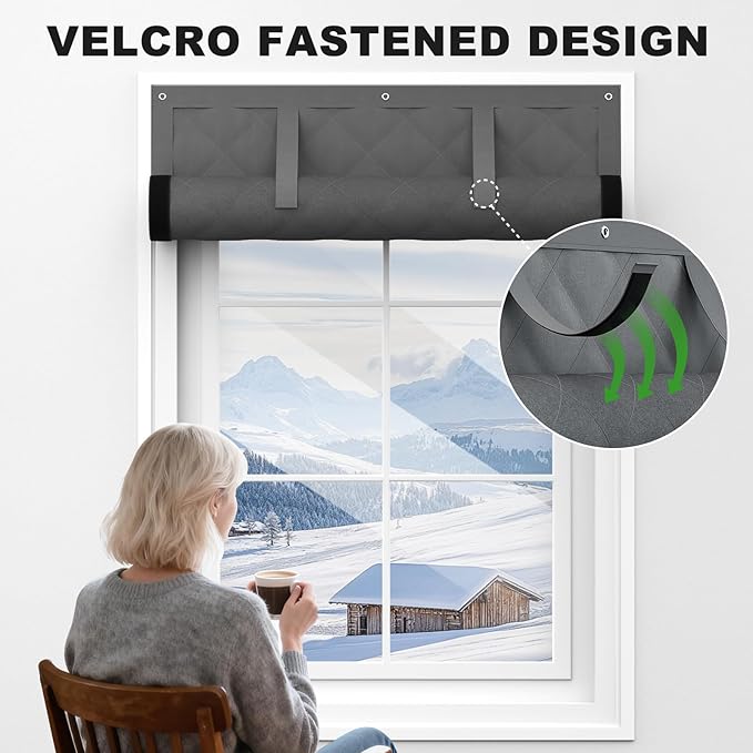 Customized Window Insulation Winter, Cold Weather Thermal Insulation Cover with Cotton, Insulated Window Cover for Winter, Heavy Duty Window Insulation Kit, Window Draft Cold Air Blocker