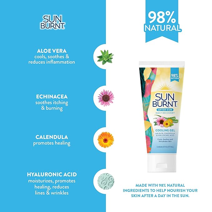 Sunburnt EMCW9 Ultra Hydrating Aloe Vera Gel 6 Ounce,Clear,SUNB21006 (Pack of 2)