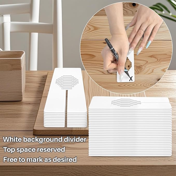 Sukh 30PCS Rectangular Closet Dividers - Plastic Closet Shelf Dividers For Clothes Organization Clothing Rack Tags Label for Wardrobe Retail Store Boutique Supplies Sturdy Durable No Burrs (White)