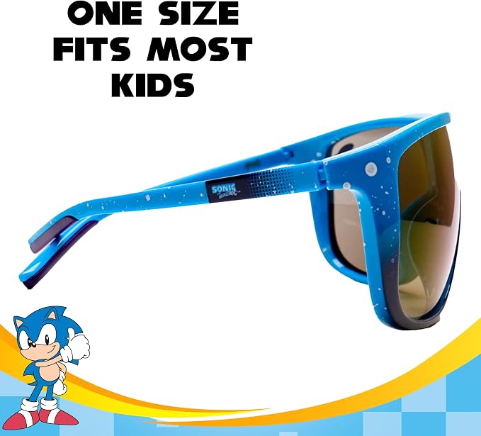 ARKAID Sonic the Hedgehog Boys Sunglasses | 100% UV Protection | Official Sega Sonic the Hedgehog Boys Sunglasses | Impact Resistant | Gift Idea | Fits Most Kids