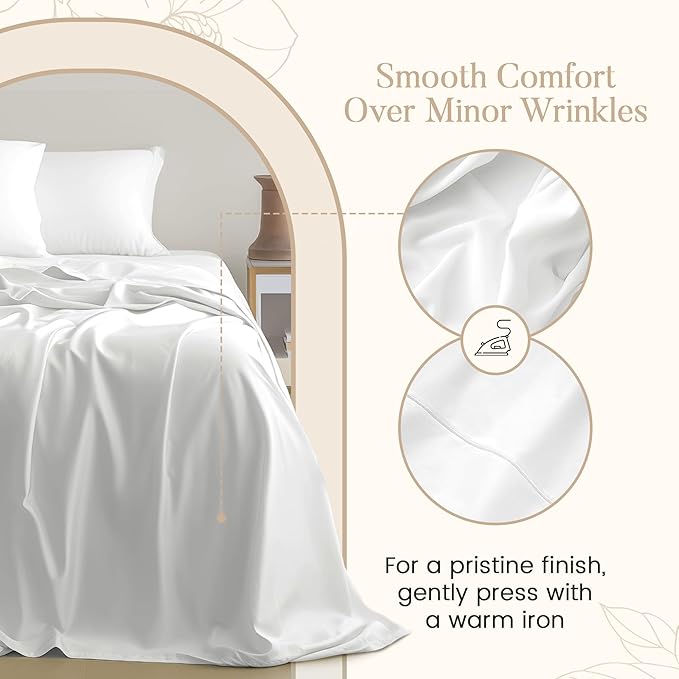 100% Egyptian Cotton Twin Sheets Set, 800TC Sateen Weave 3 PC Twin Bed Sheets, Fully Elasticated Sheet & Pillowcase Sets, Soft & Comfy No lint Machine Washable Fade Resistant- Seafoam