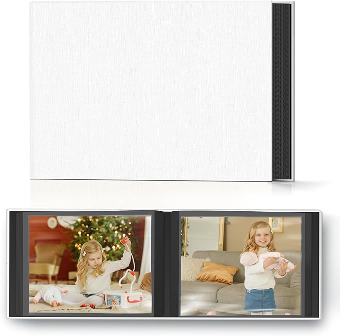 Popotop Photo Album 4x6 48 Pockets for Wedding Gifts,Linen Hardcover Picture Albums for Family Anniversary Baby Vacation Pictures