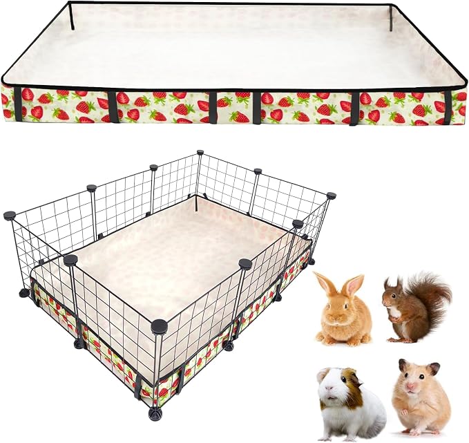 Guinea Pig Cage Liner，Washable Waterproof Oxford Cloth Cage Liners for Small Animals,Hamster Chinchilla Hedgehog Rabbit and Other Small Animals Not Include Cage(24x36 inches)