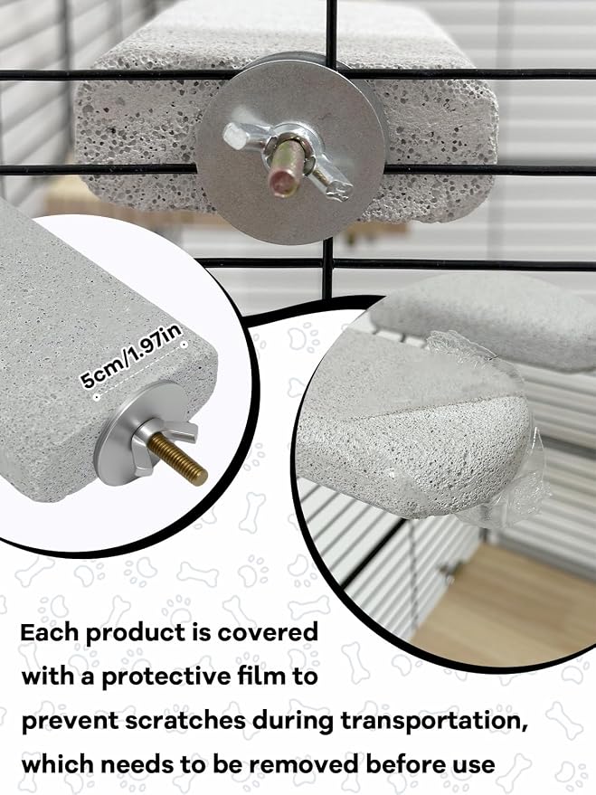 Chinchilla Lava Ledges Rat Climbing Platform 2 Pack Pumice Ledge Shelf Pet Chewing Grinding Toys Small Animals Cage Accessories for Totoro Squirrel Guinea Pig Hamster Gray