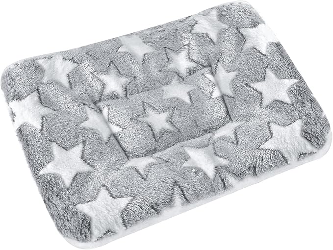 Small Animal Bed Mat, Soft & Warm, Suitable for Guinea Pig, Hamster, Rabbit, Rat and Bearded Dragon (XX-Large(19.7''x15.7''), Star Grey)