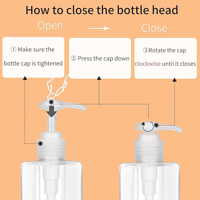 280ml (9.5oz) Pump Bottle Dispenser Jansburg 2 Pack Refillable Flat Square Plastic Lotion Dispenser Leakproof Empty Lotion Pump Bottle for Essential Oil Soap Lotion Shampoo Clear
