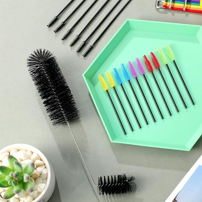 Hummingbird Feeder Cleaning Brush 19 Pieces 3 Size Mini Nylon Double Headed 2 in 1 Hummingbird Brush Hard to Reach Places Tiny Cleaning Kit(Black)