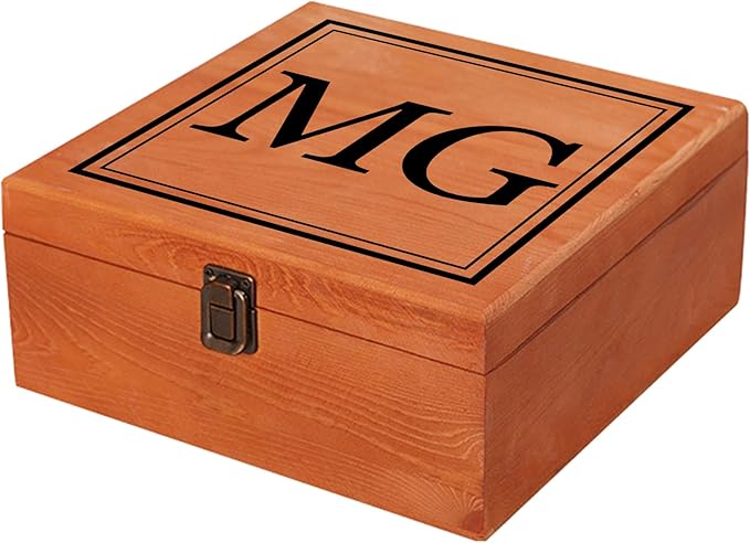 Personalized Keepsake Memory Box Custom Name Wooden Decorative Storage Box with Lids, Christmas Gift Box for Women Men Customized Gifts for Birthday Anniversary Wedding Graduation