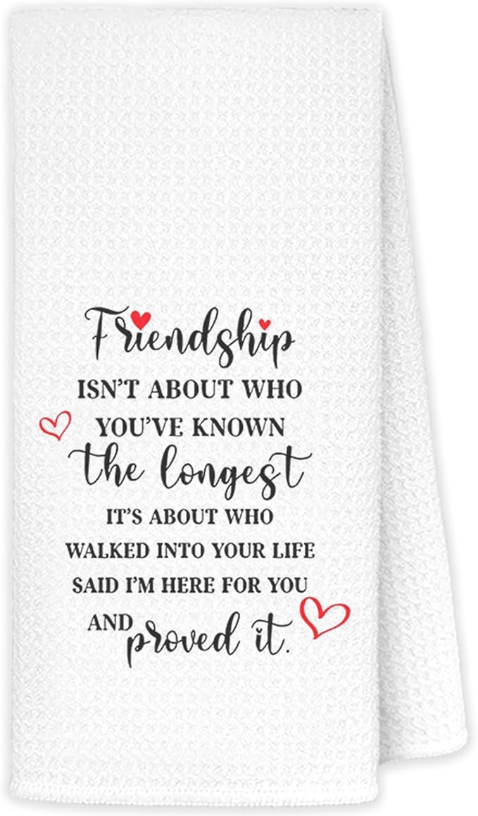 JINYO Long Distance Friendship Gifts Kitchen Towels, Friendship Gift for Women Friends Hand Towels for Bathroom Kitchen Decor, Gift for Best Friend Decorative Dish Tea Towels, 16x24 Inch