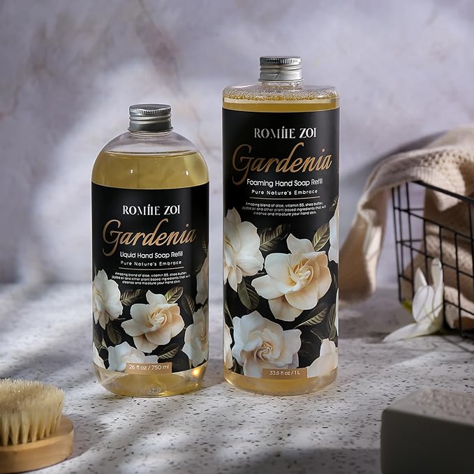 ROMIIE ZOI Foaming Hand Soap Refill, Gardenia, Gentle & Moisturizing Formula, 1 L/ 33.8 FL OZ