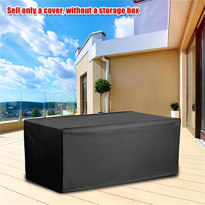 1pc Outdoor Terrace Box Cover, Deck Weatherproof Furniture Protective Protection(Silver,123x63x55cm)