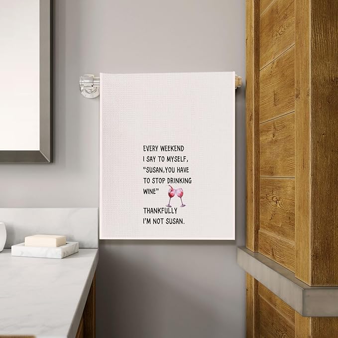 Funny Wine Kitchen & Bath Towels - 16 x 24, Wine Lovers Gifts for Women, Decor
