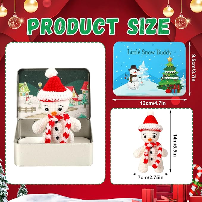 Little Snowman Buddy, Secret Santa Gifts for Xmas Party Decor | Mini snowman desk buddy, a cute Christmas gift, stocking stuffer and festive collectible for everyone