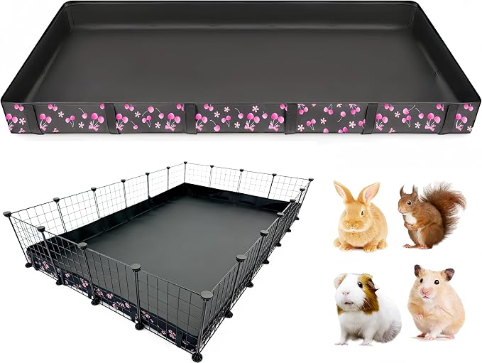 DZWLKJ Waterproof Guinea Pig Cage Liner,Washable Tarp Bottom Base,Cherry Graphic,48"x72", Reusable for Rabbit, Chinchilla, Hedgehog, Ferret & Other Small Animals.