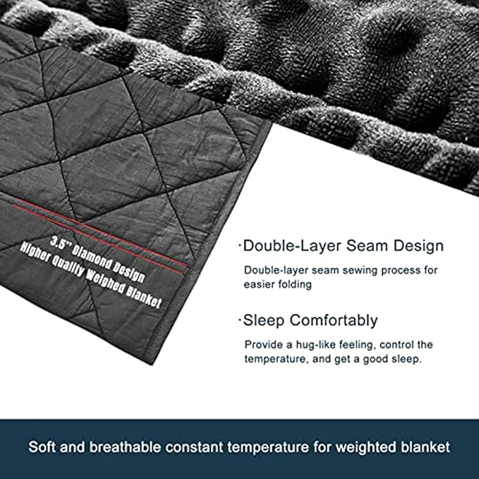 MAXTID Kids Weighted Blanket 3 Pound Reversible Heavy Blankets Black 36"x48" Hush Warmed Blanket Gifts