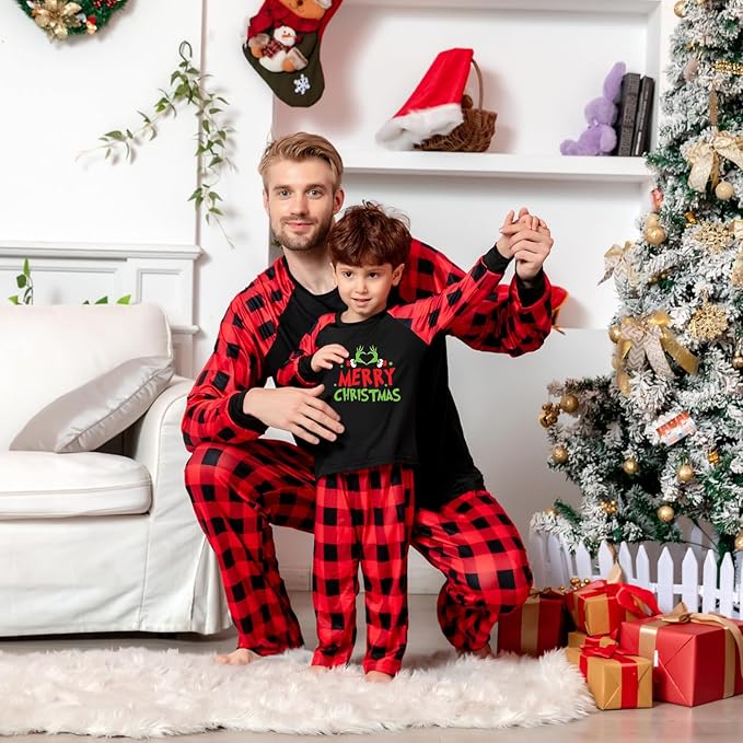TEERAPHIQUE Christmas Pajamas for Family,Family Holiday Pajamas Matching Sets,Xmas Jammies for Couples