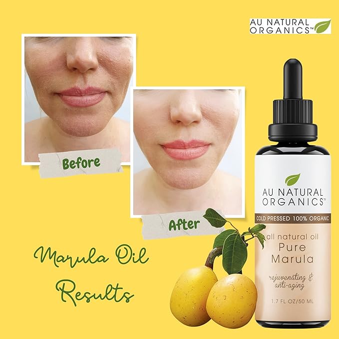 Au Natural Organics Marula Oil for Face - Cold Pressed Marula Oil for Face, Hair and Skin | Natural Moisturizer and Anti-Aging Treatment | Hair Repair Solution | Organic | 1.7 oz | 50 ml
