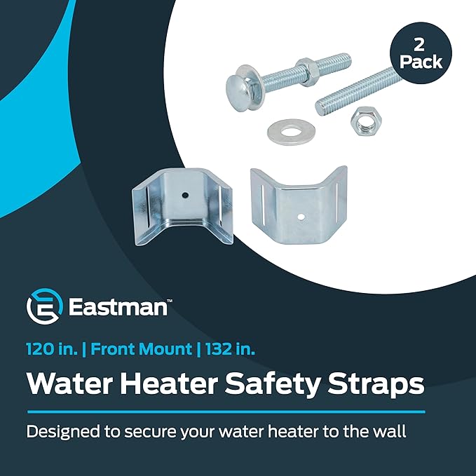 Eastman 86299 Water Heater Front Mount Safety Strap, 132 inch, 2 Pack