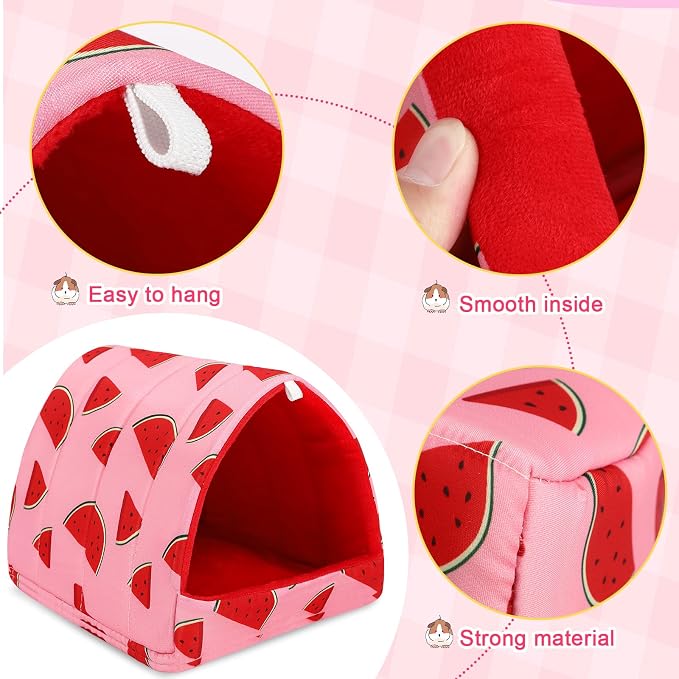 UPINS 2 Pack Guinea Pig Bed,Guinea Pig Hideout | Washable Small Animal House Cage Accessories,for Dwarf Rabbits Chinchillas Hamsters Hedgehogs