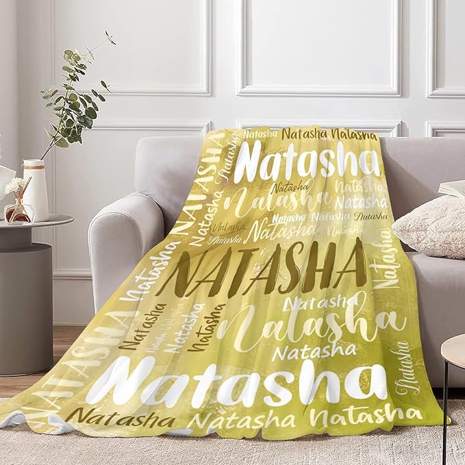 Personalized Custom Baby Blanket with Name for Girls Boys Kids Customized Flannel Blanket for Bed Nursery Room Baby Stroller