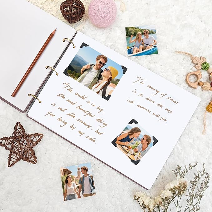 Personalized Photo Album, Photo Books Customizable, Wedding Scrapbook, Anniversary Book for Couples, Birthday Keepsake Gifts for Women Mom Wedding Baby Family Travel