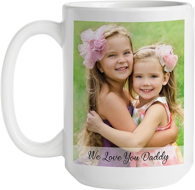 Let's Make Memories Personalized Photo Mug - Custom Coffee Mug - Your Photo & Text - For Any Occasion - Birthday - For Him - For Her - For Friend - Couples -15oz- White Handle