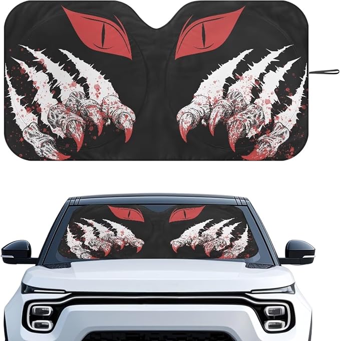 Terrifying Monster Car Sun Shade Easy to Install Front Windshield Sun Visor Protector Heatshield Keep Your Vehicle Cool,Car Accessories