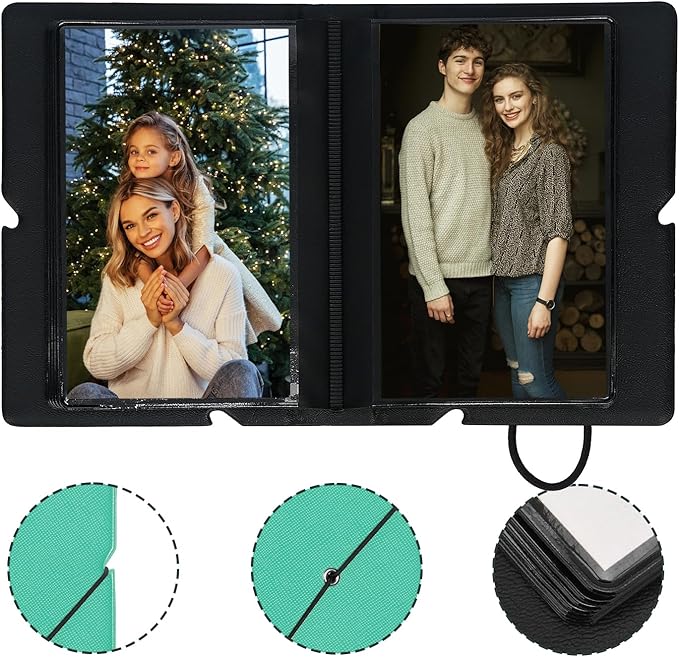 Lifting Small Photo Album 4x6 28 Pockets Plastic 4 x 6 Photo Book Album with Customizable Cover Mini Picture Album for Family Wedding Anniversary Baby Vacation (Robin Egg Blue)