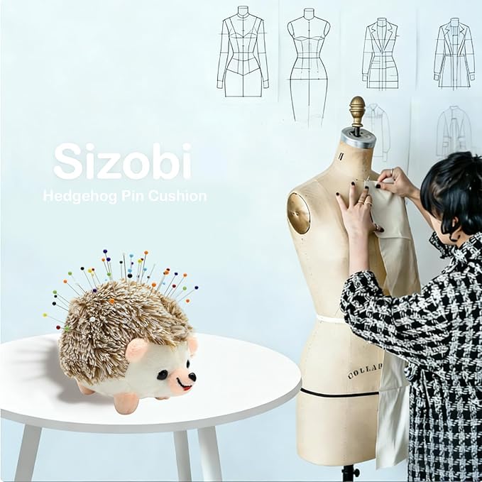 Sizobi Cute Hedgehog Pin Cushion for Sewing,Needle Holder Sewing Pin Holder | Soft Plush Needle Holder,Sewing Supplies Accessories Gift for Quilting, Embroidery, DIY Crafts(Sewing Pins Not Included)