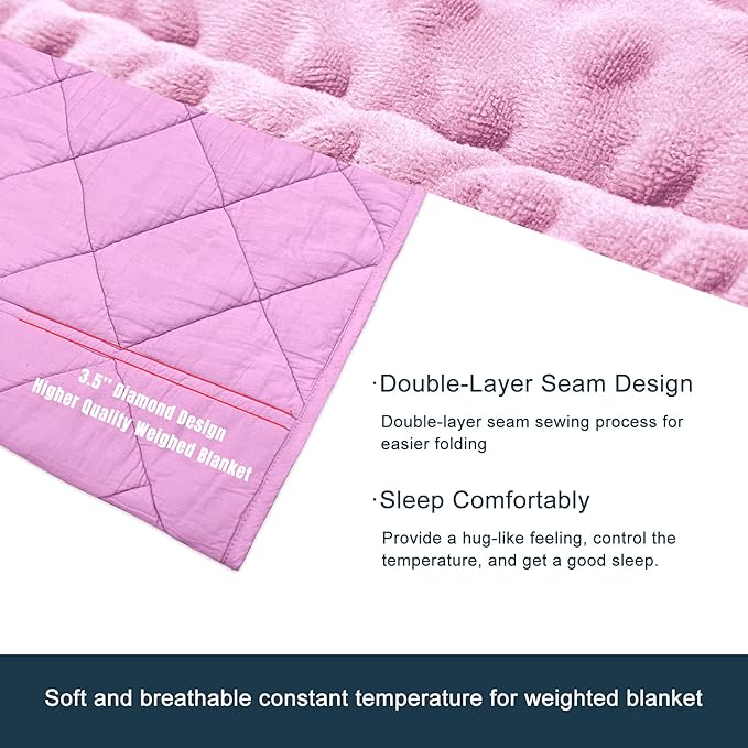 MAXTID Weighted Blanket for Kids Pink 36"x48" Soft Blanket Kids Pink Blanket