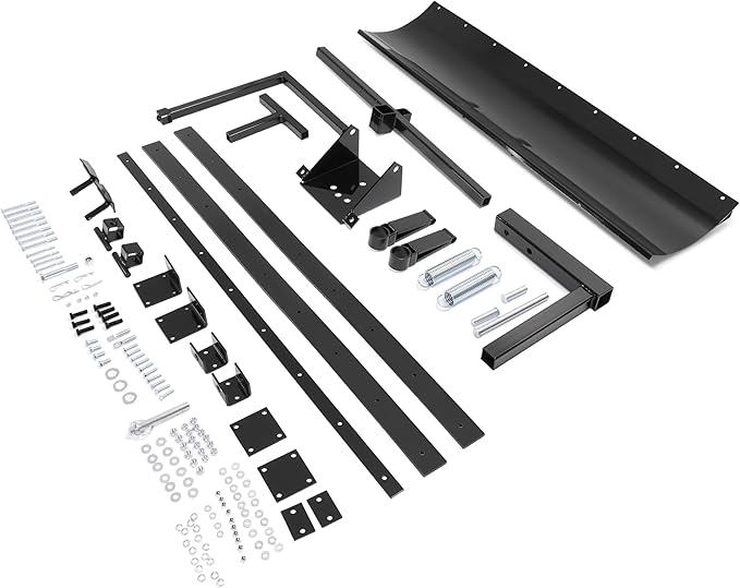 60 In Universal Black Snow Plow Blade Compatible with 5ft Wide Zero Turn Mowers Snow Plow Powder Coated Adjustable Durable
