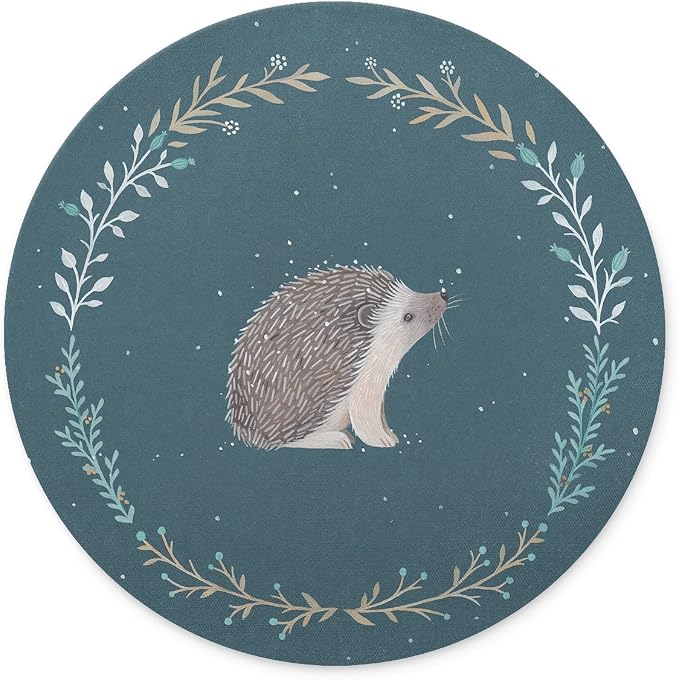 Non-Slip Rubber Round Mouse Pad， Cute Little Hedgehog Design Round Mouse pad (7.87 inch x 7.87 inch) | Non-Slip Rubber Cute Little Hedgehog Design Round Mouse pad (7.87 inch x 7.87 inch)