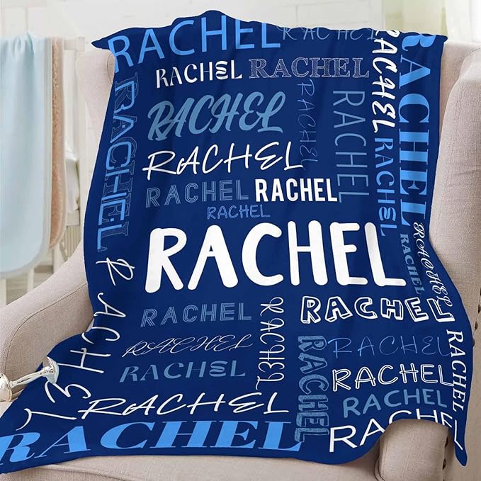 Ship Next Day, Custom Name Blanket, Personalized Baby Blanket for Girls, Baby Blankets with Name Ultra-Soft Cozy Fleece Blankets Gifts for Boys & Girls Kids Teen Girl New Mom