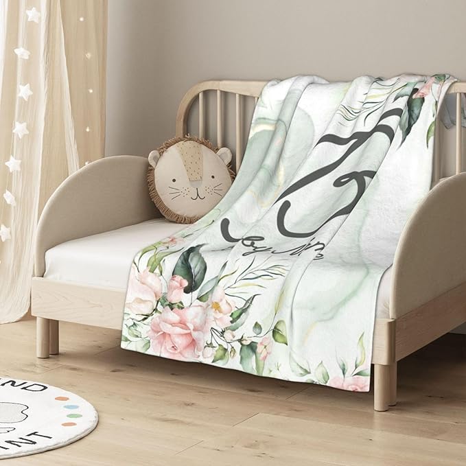 Personalized Baby Blankets for Girls Boys, Custom Baby Blanket with Name, Customized Baby Blanket Gifts for Kids Newborn for Birthday Christmas