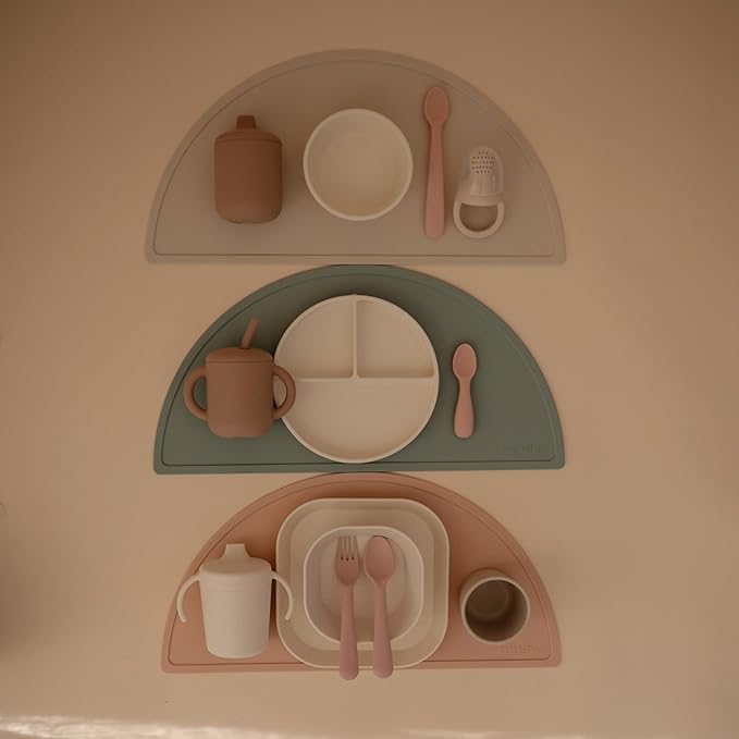 mushie Square Dinnerware Plates for Kids | Made in Denmark, Set of 2 (Ivory)
