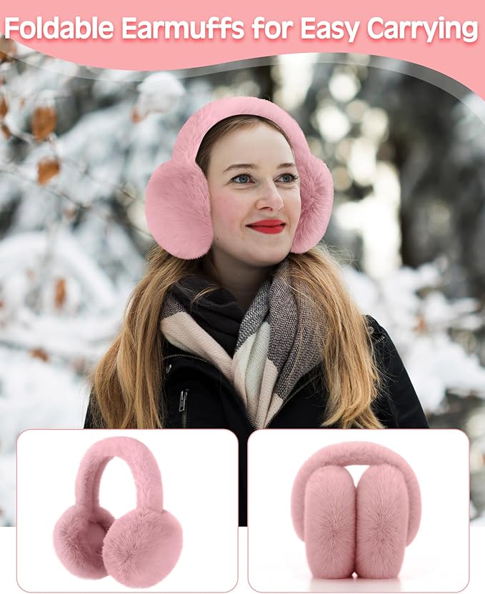 Geyoga 6 Pcs Winter Warm Fleece Knit Hat Long Scarf Touchscreen Gloves Ear Muffs Socks Sets, Winter Warm Gifts for Women