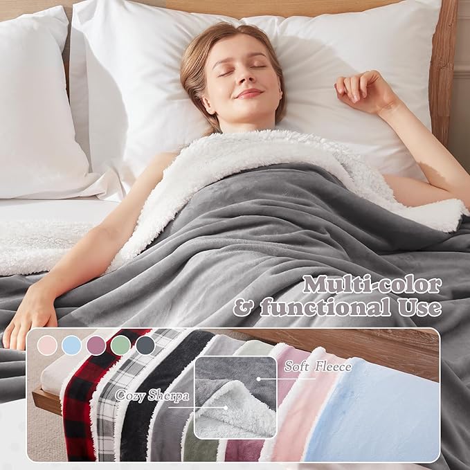 Heated Blanket Queen Size Fast Warming Heating Electric Blanket with 6 Heat Settings & 4 Hours Auto-Off, Ideal Gift for Her, 84"x90", London Grey
