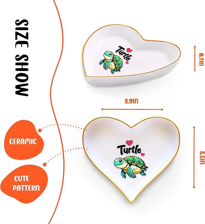 Turtle Ring Holder Dish Tray, Gifts For Women Teens Girls, Turtle Lovers Themed Stuff Accessories Things Decor Merch, Home Room Ring Earrings Necklace Organizer Holder!