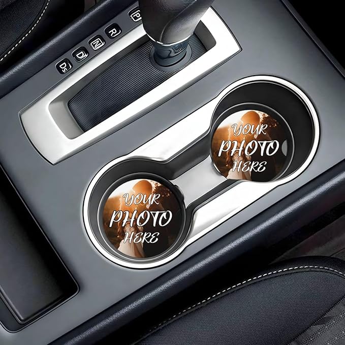 Custom Car Coasters, Personalized Car Ceramic Coasters with Photo Logo Text, Customized Cup Mat for Weddings, Bars, Coffee Table, Homes, Offices 6PCS