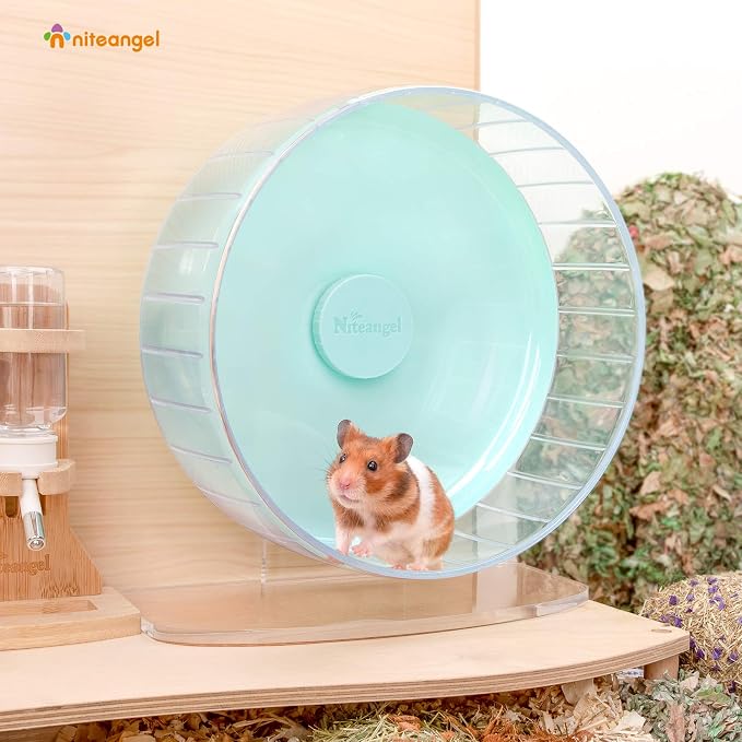 Niteangel Super-Silent Hamster Exercise Wheels: Quiet 11 inch Running Wheel | Can 11.6-15.4" Adjustable Height - No Bend Back Spinner Running for Dwarf Syrian Hamster Gerbils Mice Or Other Small Animal