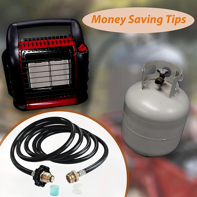 F273704 10FT Propane Adapter Hose for Mr Heater Buddy Series,for Big Buddy/Little Buddy/Portable Buddy Accessories to Propane Tank,Propane Heater Adapter Hose,for Buddy Flex Heater Hose to Propane Keg