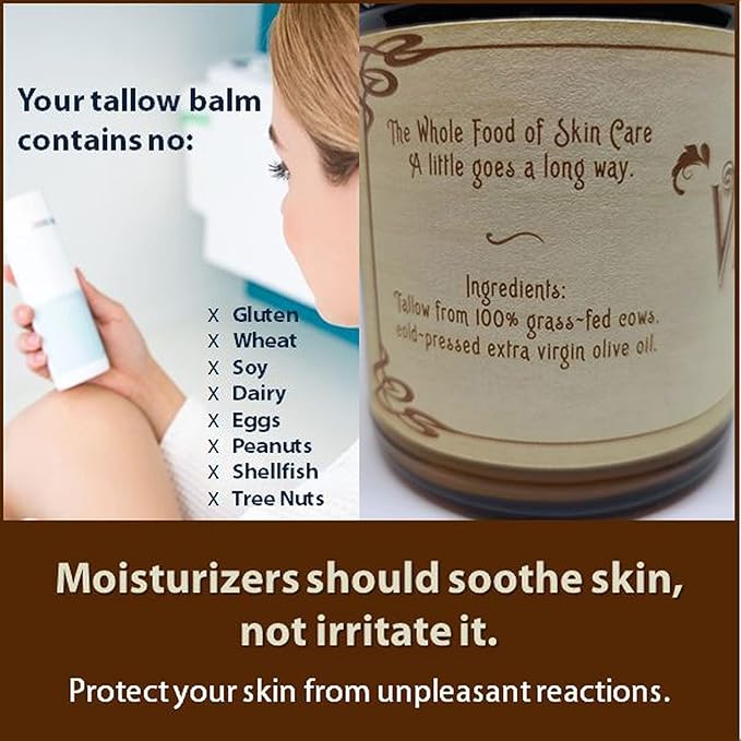 Vintage Tradition Beef Tallow All Purpose Balm - Healing, Hydrating Spice Oils Skin Care Salve Replaces Body Lotion, Hand Cream, More - Essential Oil, Olive Oil, and Grass-Fed Tallow, 2 fl. oz.