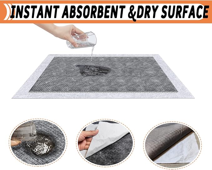 Disposable Guinea Pig Bedding, Cage Liners, Absorbent & Waterproof | Charcoal Odor Control Material, Ideal Pee Pads for Guinea Pigs, Rabbits, Hamsters & Other Small Pets, 18"x24", 50 Count