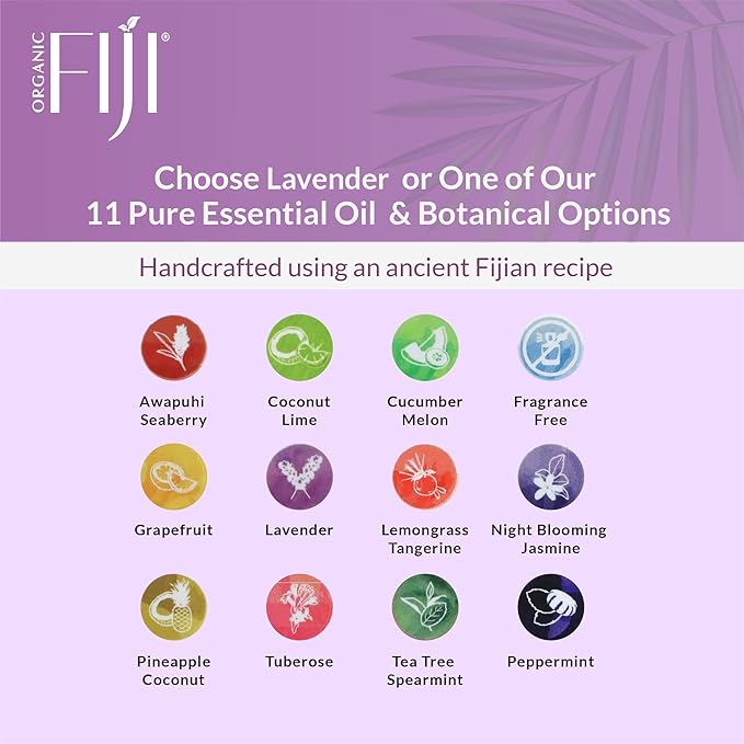 "Coco Fiji Soap Bar for Face and Body Infused With Organic Coconut Oil, Lavender Essential Oil, Natural Soap for Moisturizing & Pore Purifying Skin, 7 oz, Pack Of 2 "