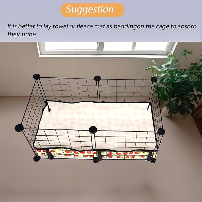 Guinea Pig Cage Liner，Washable Waterproof Oxford Cloth Cage Liners for Small Animals,Hamster Chinchilla Hedgehog Rabbit and Other Small Animals Not Include Cage(12x24 inches)