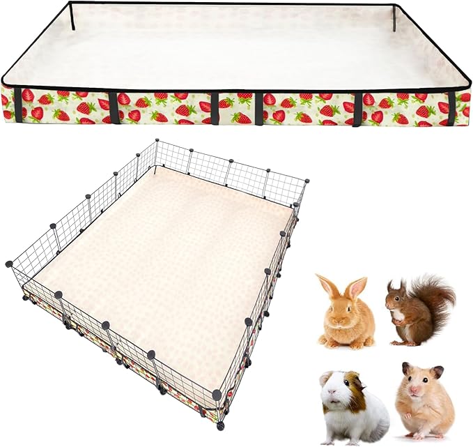 Guinea Pig Cage Liner，Washable Waterproof Oxford Cloth Cage Liners for Small Animals,Hamster Chinchilla Hedgehog Rabbit and Other Small Animals Not Include Cage(48x60 inches)