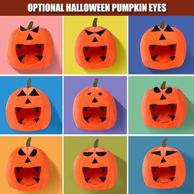 Guinea Pig Hideout - Guinea Pig Bed, Halloween Style Small Pet Hides, Ideal Bed for Small Pets, Pumpkin Shape, Orange